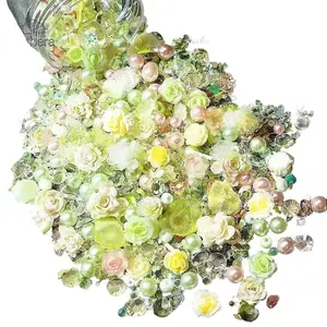 Trendy Premium Fairy Style Rhinestone Sheet DIY Kit Irregular Clear Crystal Gravel Storm Armor Pearl Jewelry Making Accessories for Earring Bracelet Crafts