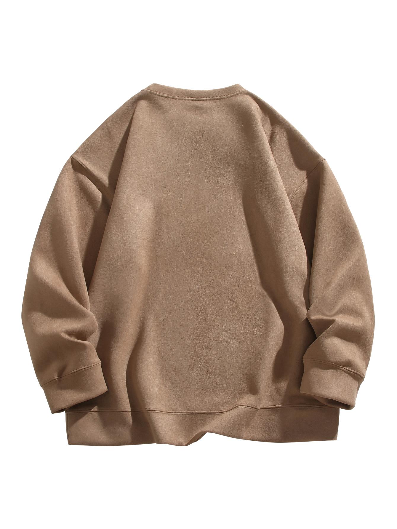 CCCMAI Men's Crewneck Sweatshirts, Long Sleeve Thermal Pullover Tops, Regular Fit Long Sleeve Round Neck Pullover for Spring Fall, Crewneck Top Menswear Casual Classic Stylish