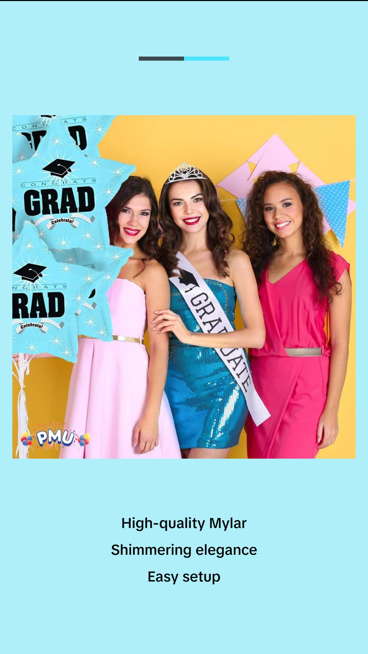 PMU Congrats Grad Cap Balloon, Star 18in Mylar | Graduation Decoration Mylar Balloons | Celebrate Success with Vibrant Graduation Balloons | Balloon Graduation Décor