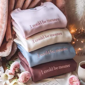 I Could Be Meaner Embroidered Sweatshirt | Spicy Attitude Shirt | Confident Shirt | Perfect Gift for Nice People | Trend Gift | Parent Gifts