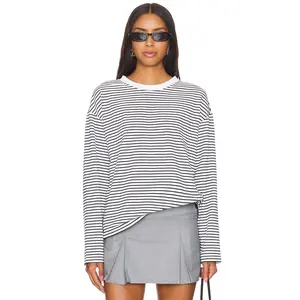 ALL THE WAYS Lily Long Sleeve Top in Blue Stripe