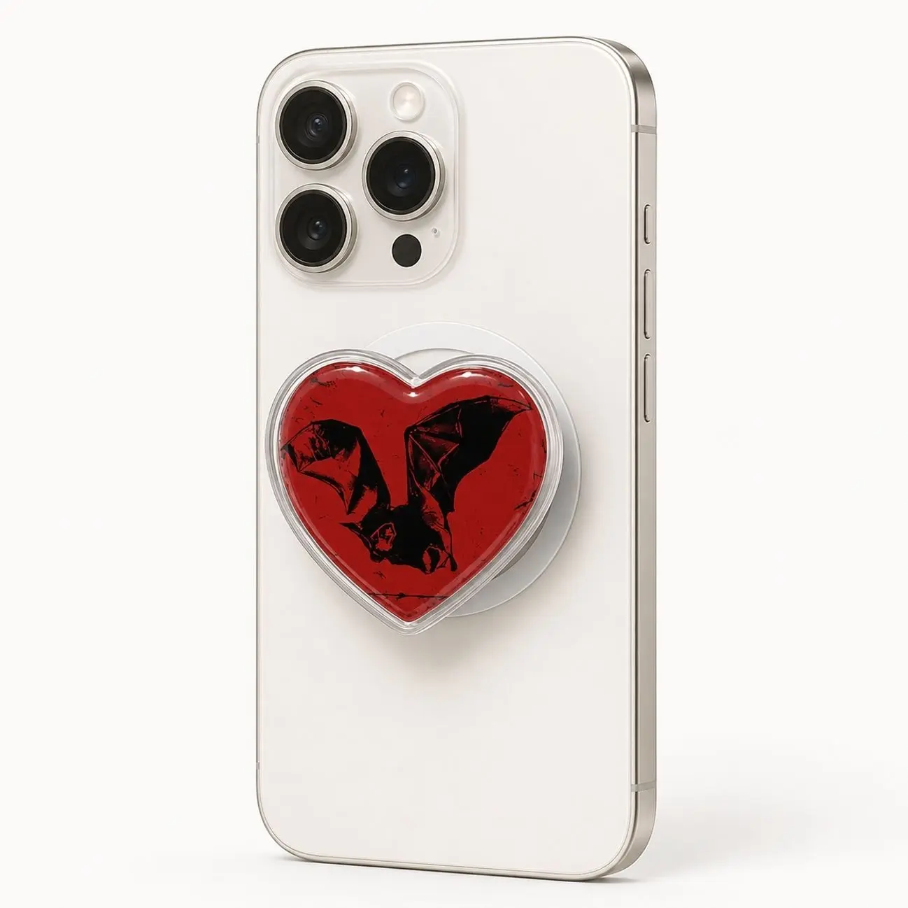 Gothic Red Heart Vampire Bat Magnetic Phone Grip Stand Holder