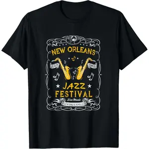 New Orleans Jazz Festival Guitar T-Shirt T-Shirt