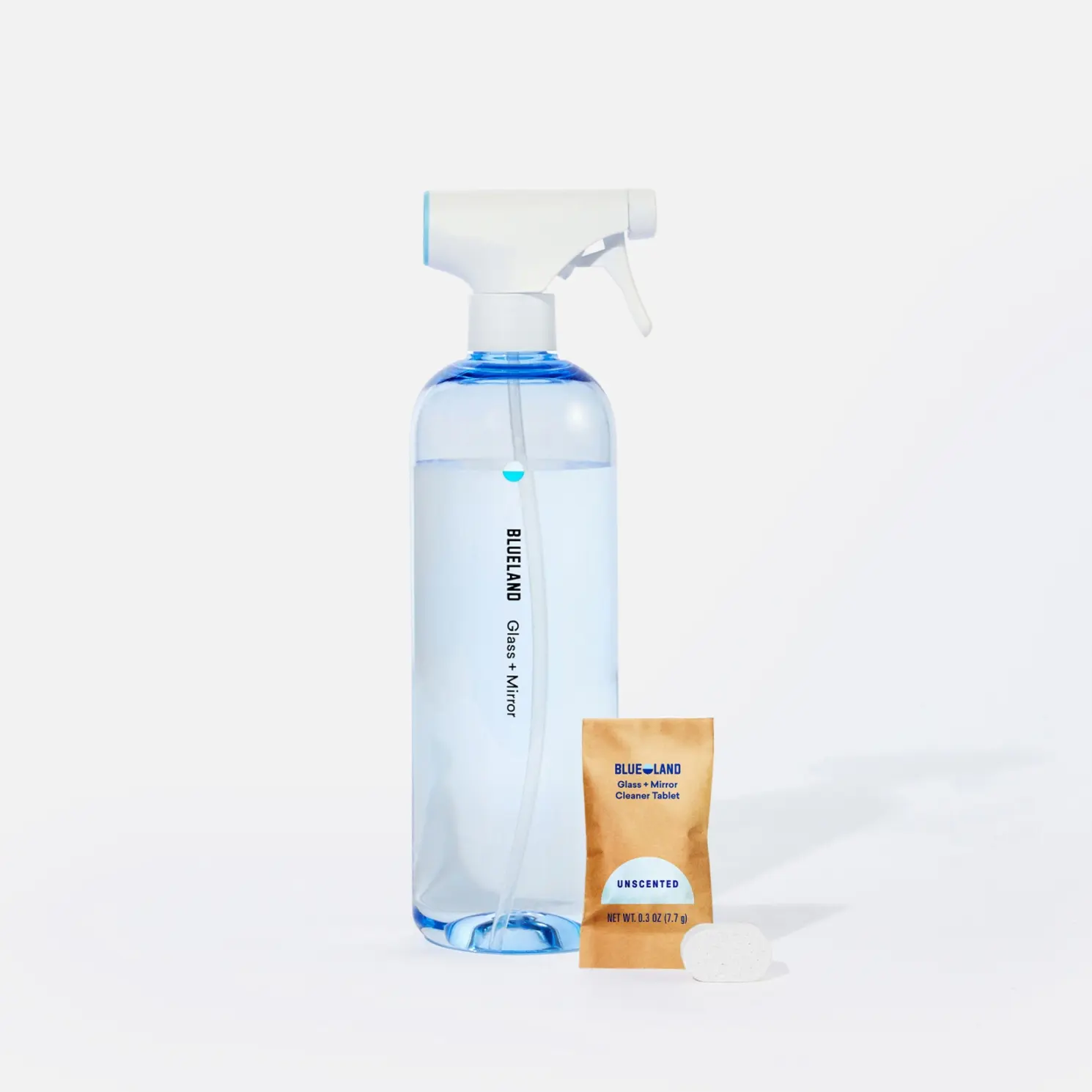 Blueland Glass Cleaner Concentrate, Streak-Free Mirror Cleaner Refill Tablets + Spray Bottle, Mineral & Plant-Based, Eco-Friendly