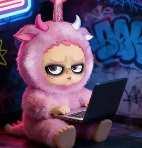 Grouchito stays up late Plush Keychain Toy Doll