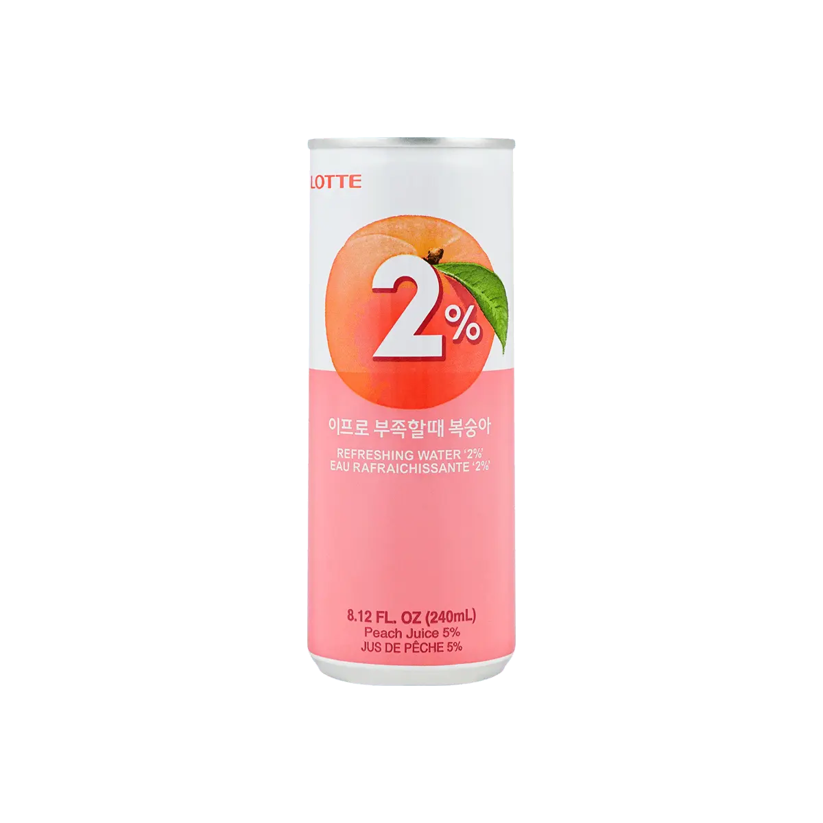 LOTTE 2% Peach Juice Drink 240ml - Authentic Korean Beverage