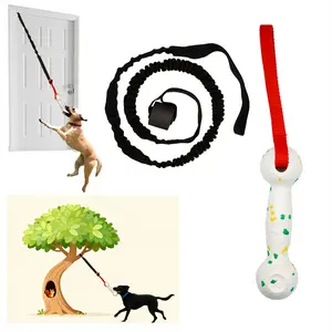 GDuolaPaws Hanging Dog Bungee Tug Toy for Puppy Small Medium Dogs, Indoor Spring Pole Over Door, Outdoor Tree Tether Tug, Interactive Pull Rope with Durable ETPU Head for Bumper Fetch and Chew