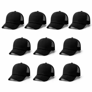 10 Hats to Customize & Slay! Mesh Cool for Hiking/Parties  Adjustable + Easy to Stick Pics (DIY Magic!) – Sublimation Ready Too! 10 Pack/ Perfect for traveling black cap baseball cap