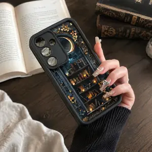 Case for Samsung S26 S23 Ultra S24 Plus S25 S22+ Plus Creative Moon Bookshelf Advanced fashion gift Pocket-Friendly Shockproof Silicone Protective Softcase
