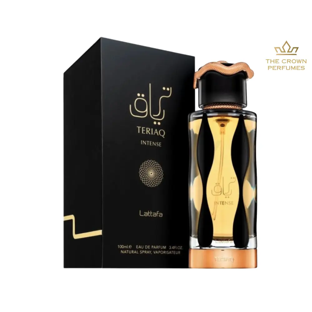 Lattafa Teriaq Intense Eau de Parfum, Long-Lasting Oriental Spicy Unisex Fragrance with Notes of Amber, Plum Liqueur, and Cinnamon, 100ml (3.4 oz), Rich