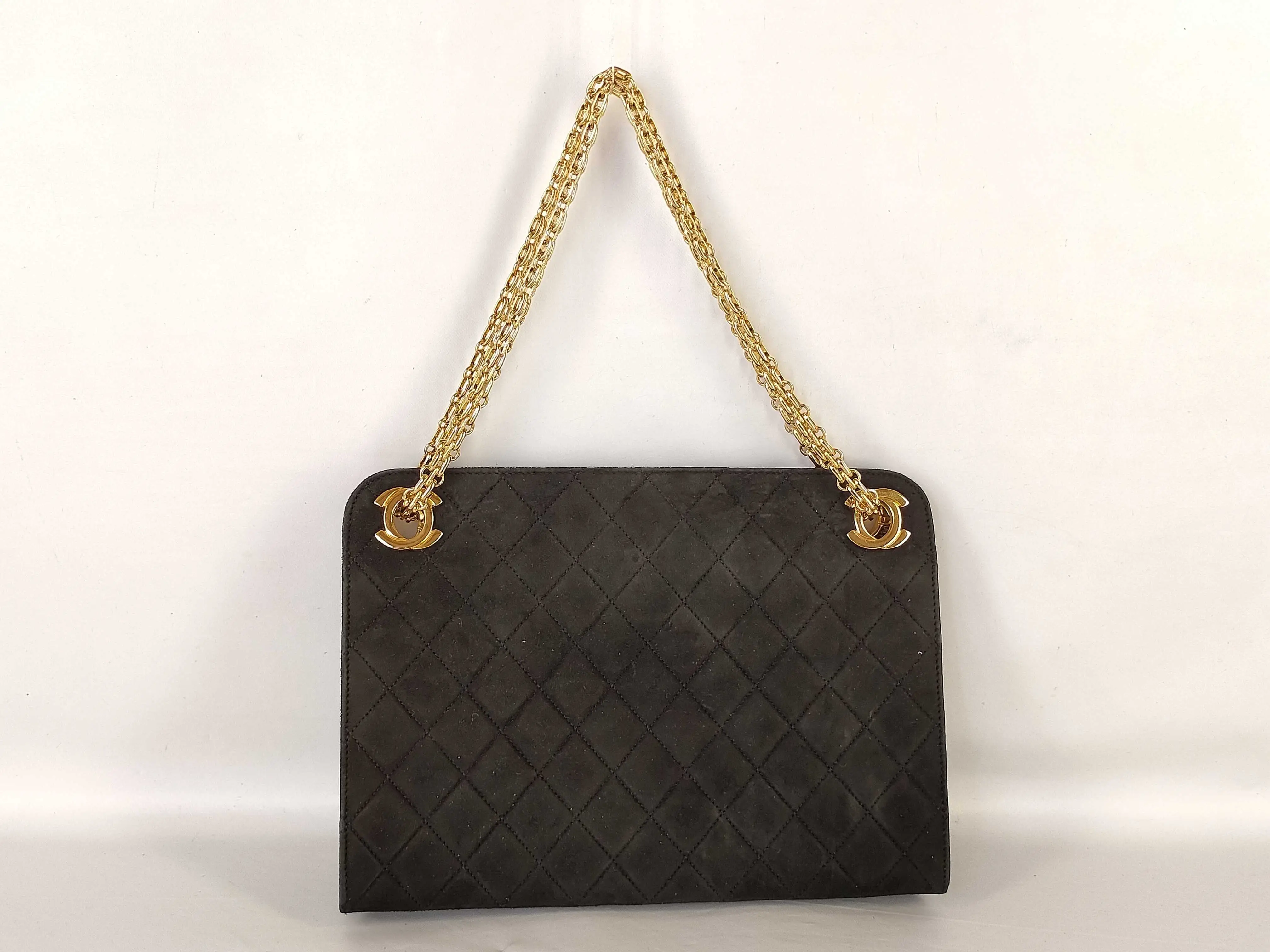 Pre-owned CHANEL PVC Shoulder Bags Matlasse Suede Chain Shoulder Bag Black Shoulder Bag