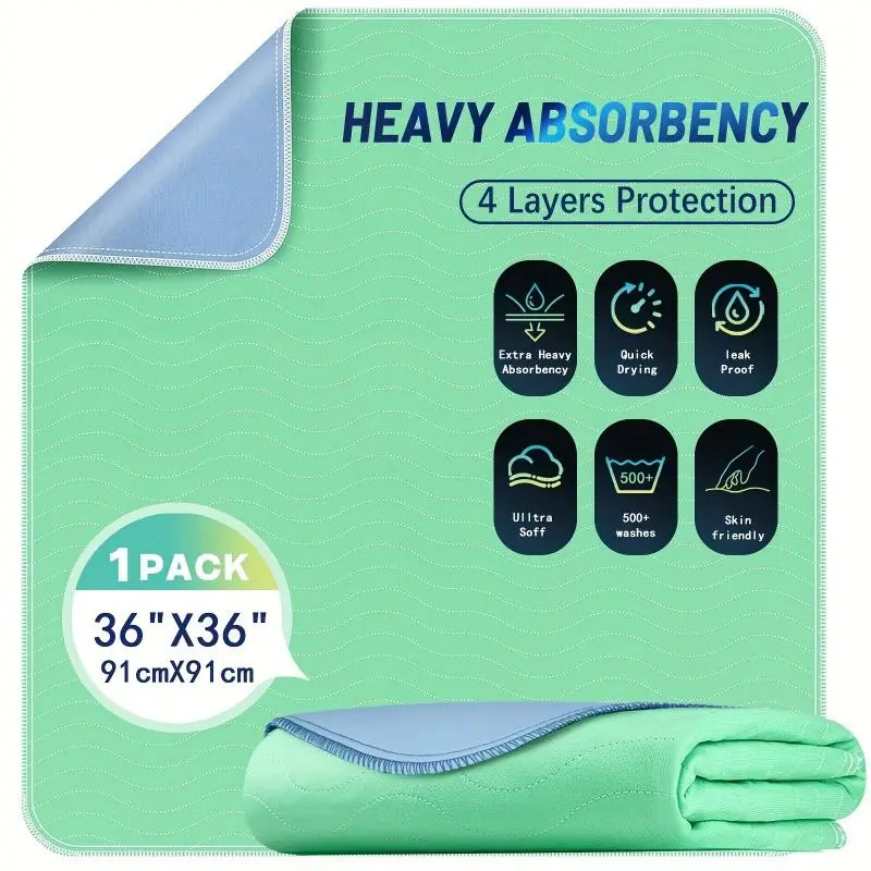 1pc 36x36 Inch Super Absorbent Soft Washable Pad, Waterproof Quick-Dry Incontinence Mattress, Reusable Pet Urinal Pads, Diaper & Adult Use