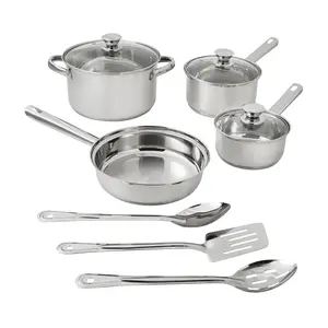 Mainstayz 10-Piece Nonstick Stainless Steel Cookware Set – Durable and Versatile Kitchen Essentials