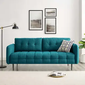 Modway Cameron Tufted Fabric Sofa in Teal