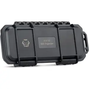 RX10 EDC Tool Case Box, Small Organizer Storage to Protect Gears Gadgets, 1 count, 6.89" x 3.21" x 1.45" (Black)