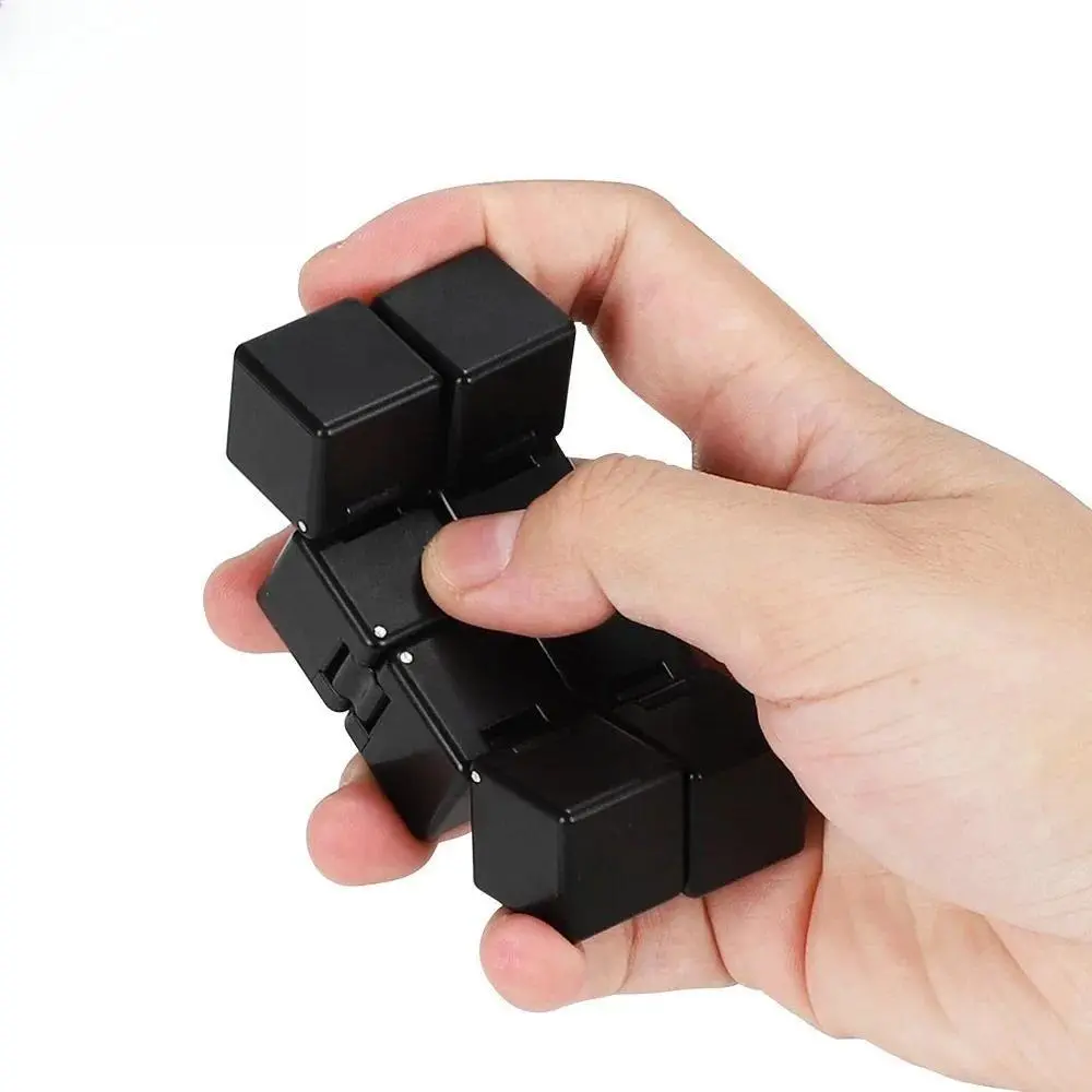 Infinity Cube - New Version 3x3 Black Metal Elegant Sensory Fidget Stress Relief Toy, Ultra Durable for Sensory Activities, ADHD & Anxiety Relief Gifts, Sensory Fidget Stress Relief Toys