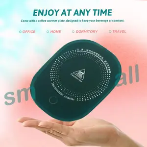 Self Heating Mug Set,13oz Olive Coffee Mug Warmer for Desk with Ceramic Cup, Lid, Spoon & Gift Box, Electric Coffee Cup Warmer with Constant Temperature for Home Office, Gift for Coffee Lovers