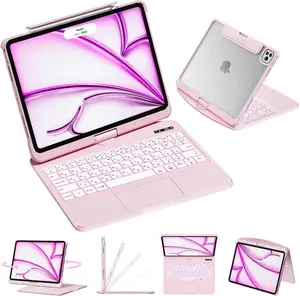 Touch Keyboard Case for iPad Air 11-inch (M3 2025 / M2 2024)& iPad Pro 13(4th/3rd/2nd/1st Gen):Multi-Touch Trackpad,360°Rotatable Thin Light for iPad Air 5/4 Gen
