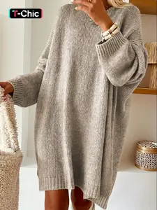 Women's Long Sleeve Plain Knit Fitted Pullover, Soft Skin-Friendly Warm, Comfortable for Daily Wear, Casual Dates, Fall Winter Choice Knitwear, Knitted Pullover, Knit Clothes