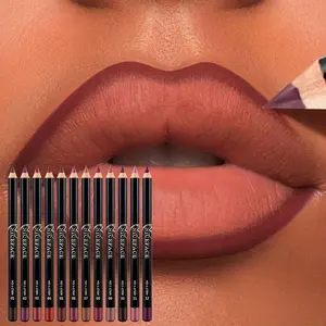 Long-lasting Creamy Lip Liner, 12pcs/set Slim Lip Pencil, Easy Coloring Lip Liner Pen, Suitable for All Occasions Lip Makeup, Girls and Women Makeup Accessories, Cosmetic, Lip Liner Pencils