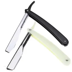 Barber Professional Hair Cutting Straight Edge Razor Black and White Lightweight