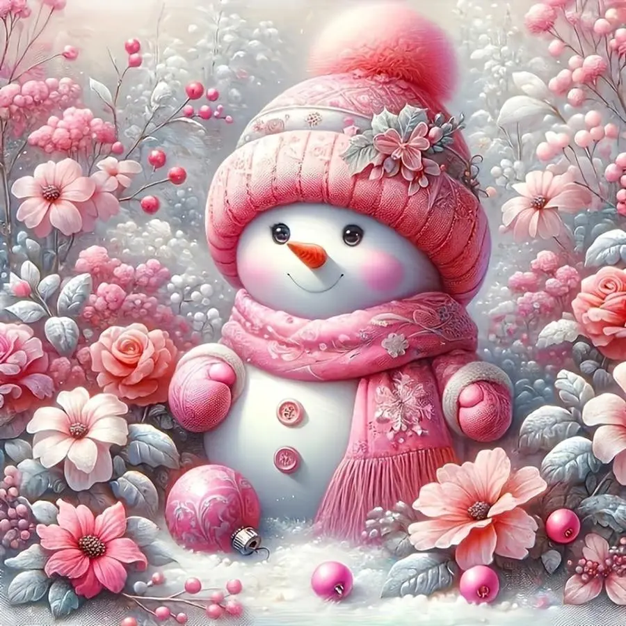 Cartoon Snowman Pattern DIY Diamond Arts Colorful Painting Kit without Frame, DIY 5D Diamond Arts Colorful Painting Kit, Wall Art Decor for Home, DIY Handicraft Kits