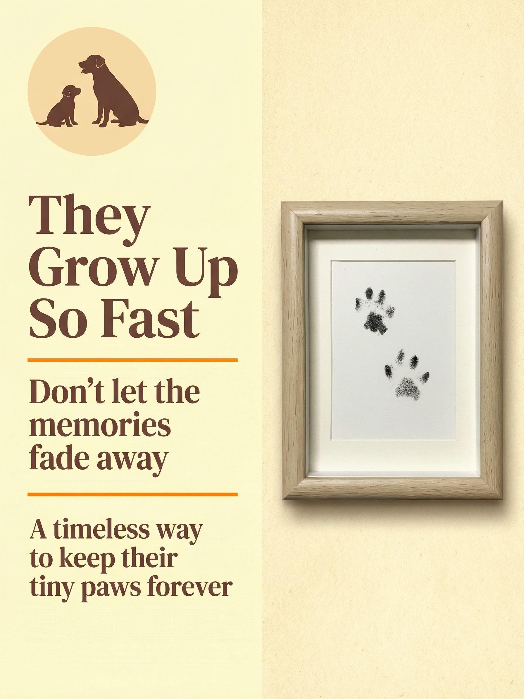 Treat Yo' Pet Paw Print Kit,2-Pcs Ink Pads + 1 Photo Frame,Mess-Free Paw Print Stamp Pad for Dogs & Cats, Clean Touch Ink Pad, Dog Nose Print Kit, Keepsake Gift For Pet Dogs And Cats, Memorial Gift For Pets, Pet Memorials, Dog Stuff