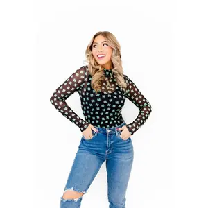 Feeling Lucky Sheer Shamrock Bodysuit