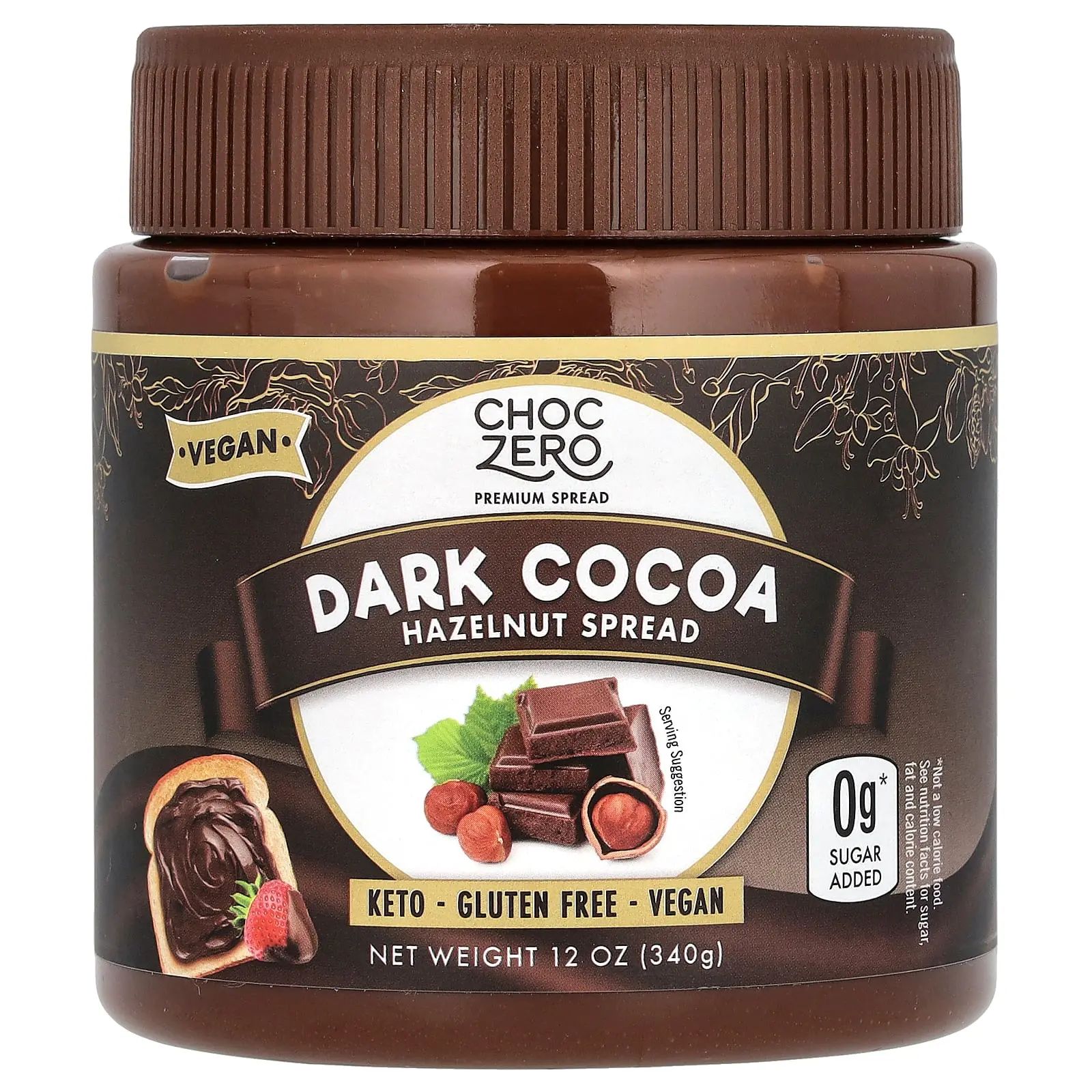 ChocZero Dark Cocoa Hazelnut Spread, 12 oz (340 g) ChocZero Dark Cocoa Hazelnut Spread, 12 oz (340 g)