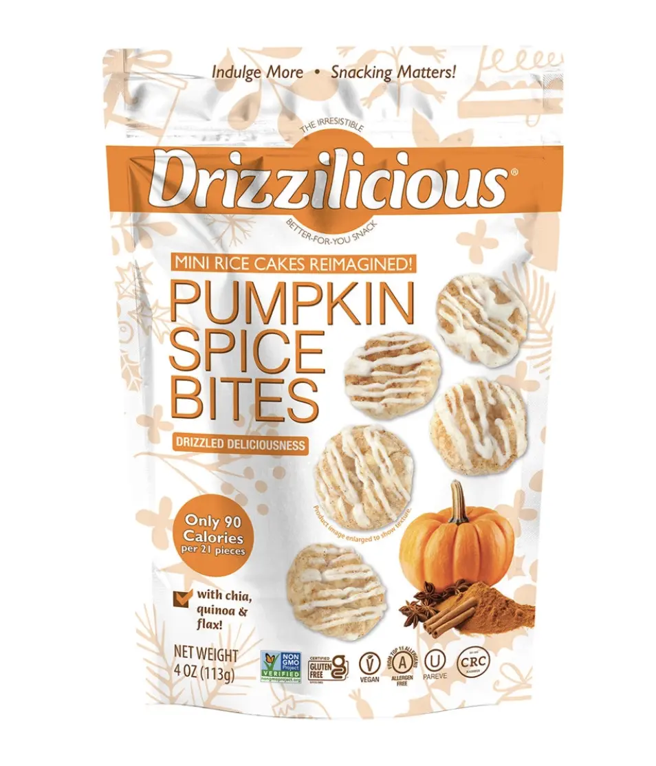 NEW! Drizzilicious Pumpkin Spice Mini Rice Cakes, 4 oz.