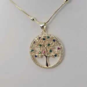 color rhinestones life tree pendant and chain  18 inches and 24 inches available.