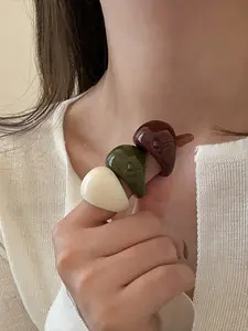 Boho Vintage Resin Rings, Teardrop Shape, Gothic Stack Band, Anchor Ring, Perfect for Daily Wear, Gifts for Mom, Girlfriend, Birthday