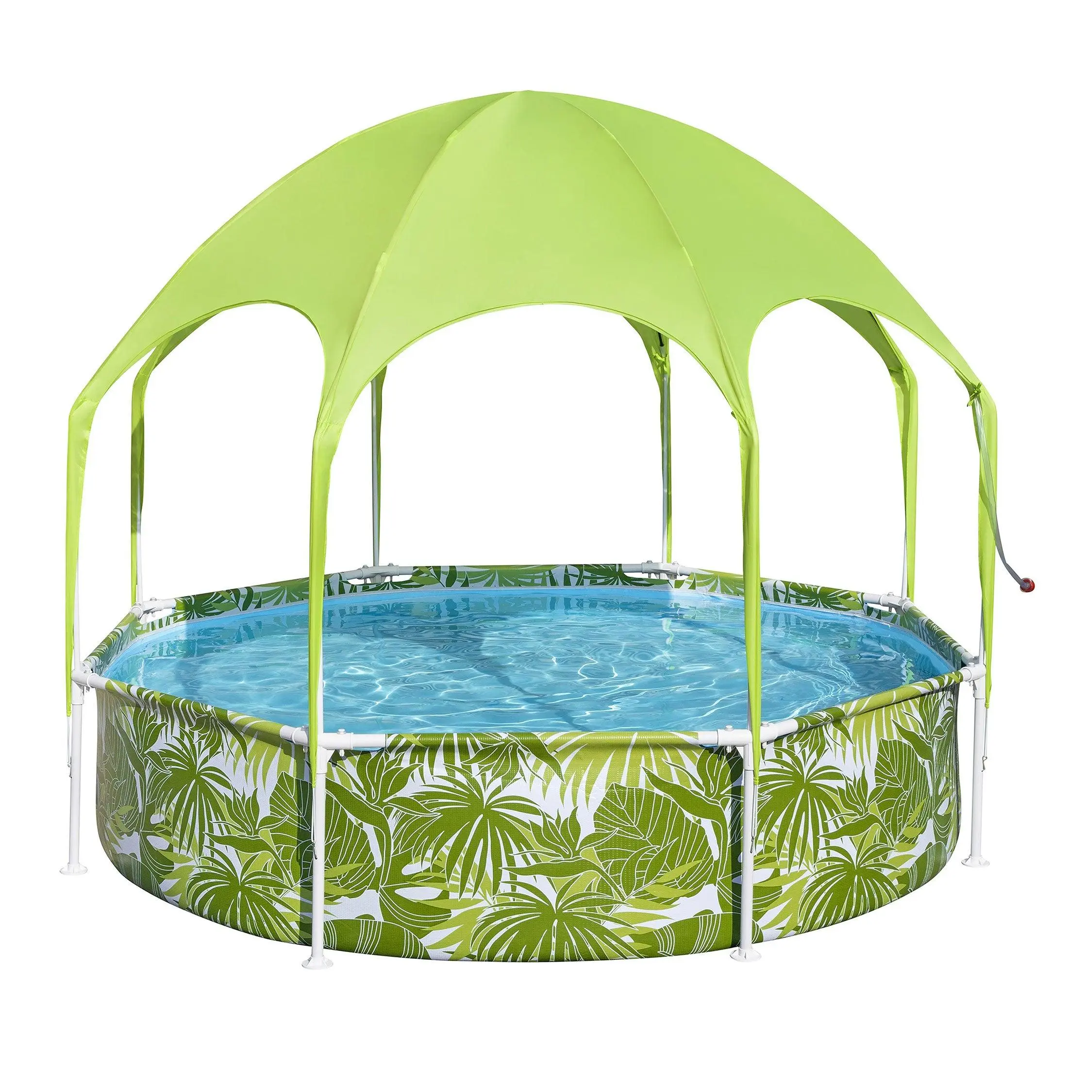 H2OGO! Kids Splash-in-Shade Round Above Ground Pool with Canopy Sunshade, Green H2OGO! Kids Splash-in-Shade Round Above Ground Pool with Canopy Sunshade, Green
