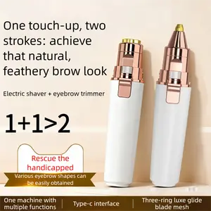 2 in 1 facial & eyebrow hair trimmer,Electric Eyebrow Trimmer, Lip Facial Body Hair Removal Tool, Facial Hair Care Tool, Electric Shaver Women, Eyebrow, Epilator Hair Remover