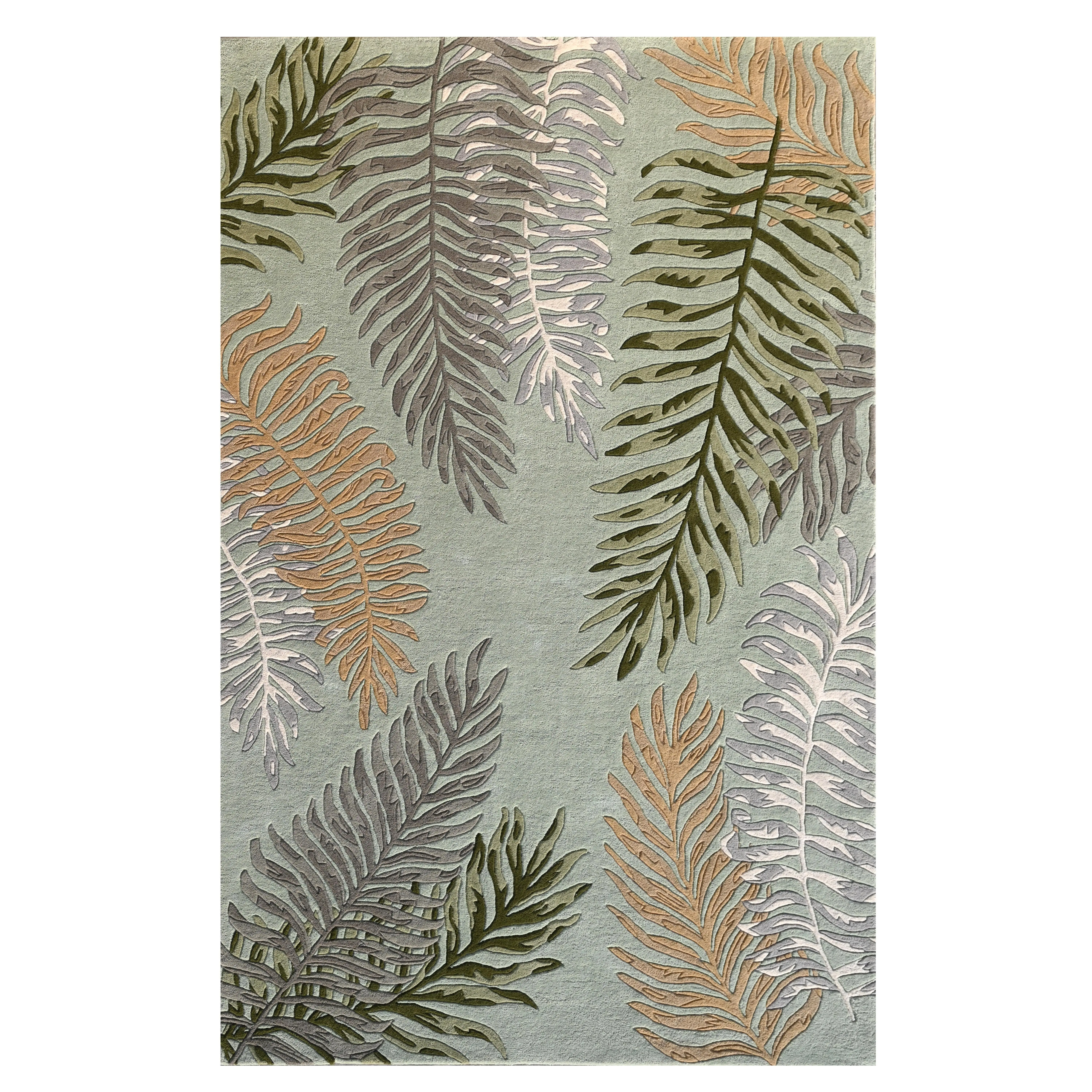 Cove 3007 Seafoam Ferns Hand Tufted Area Rug - KAS