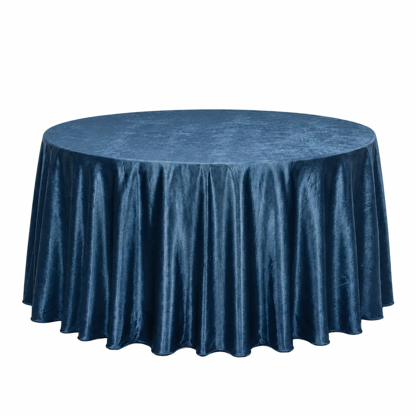 Premium Velvet 132" Round Tablecloth Navy Blue - Reusable & Soft Table Cover