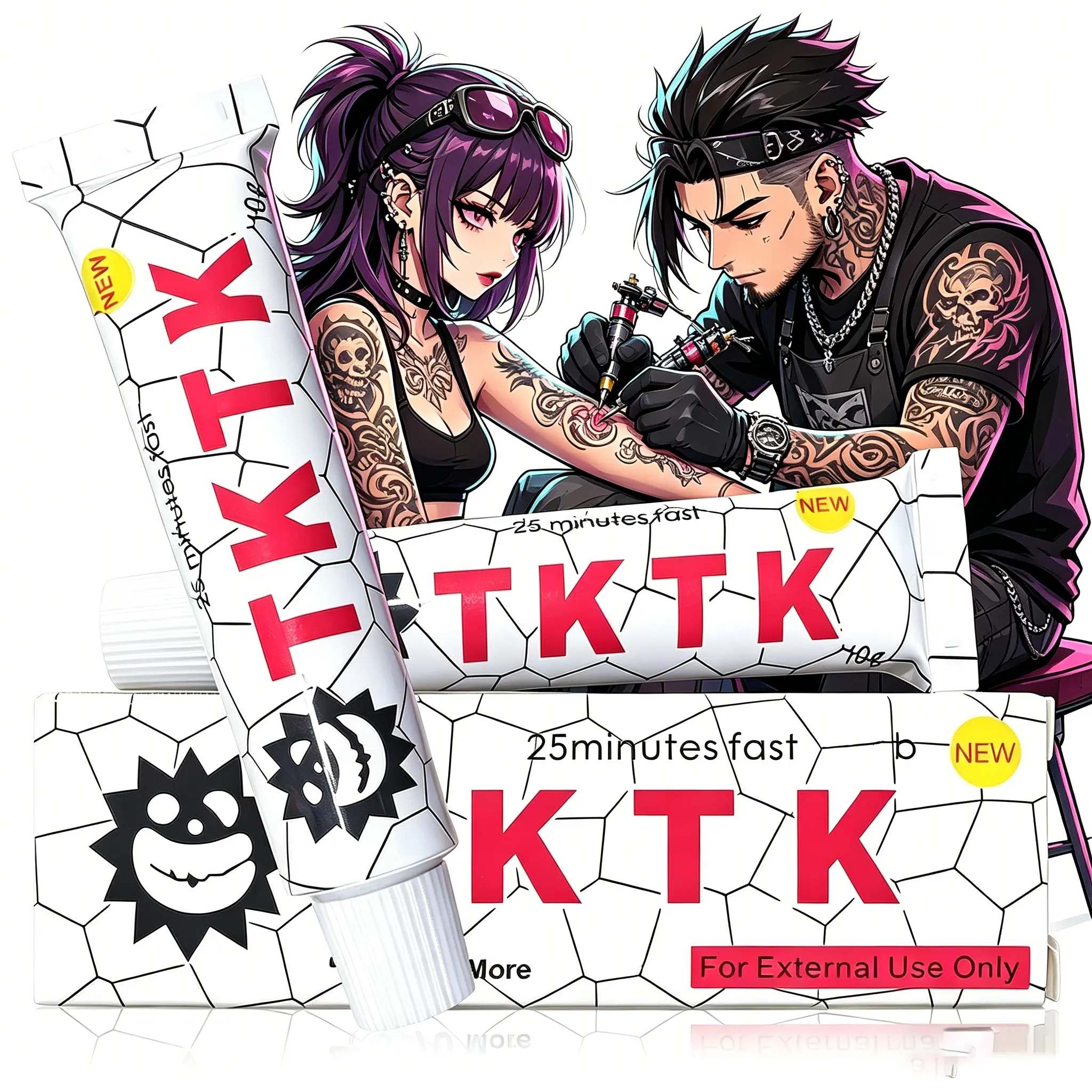 Tattoo Soothing Cream - TKTK Tattoo Cream, 6-8 Hours forTattoos, Use Before Tattooing, Waxing & Piercing | TattooNursing Extra Strength | 10g