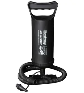 Hand Pump - Double Quick Air Pump for Inflatable Items, Portable Manual Air Pump with 3 Nozzles, 0.85 L/Cycle Stroke Volume, No Warranty