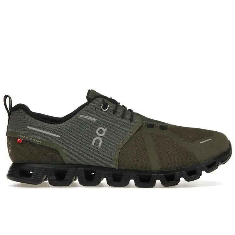 On Men's Running Cloud 5 Waterproof Olive Black Running Shoes, from StockX