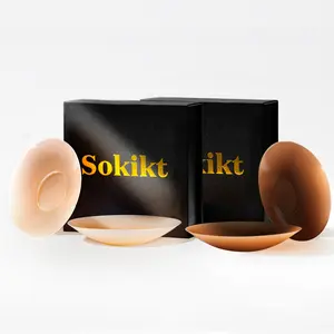 SOKIKT 2025 Newest  Sticky Circle Adhesive Silicone Pasties for Womenswear,Self-Adhesive Silicone Bras,Invisible Silicone Nipple Covers ,seamless coverage,ALL-Season,Wedding&Party Essentials Comic Basic