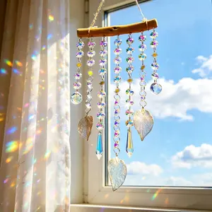 13inch  Leaf Suncatcher for Window  Rainbow Maker Wind Chimes Styles  Prisms Sun Catcher Indoor Window  Garden Decoration  for Mom Women