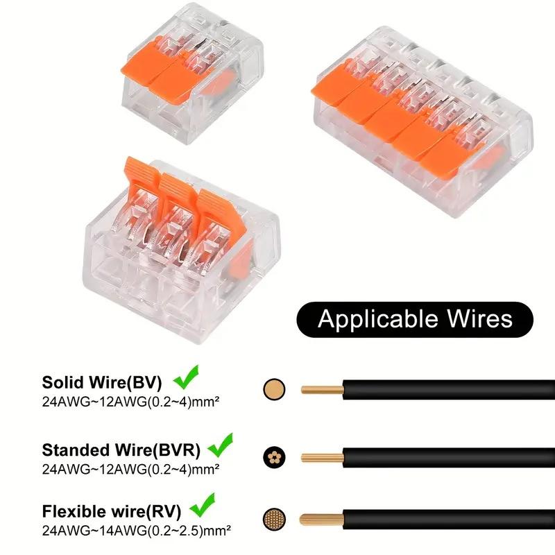 90-Piece Wire Connector Block Set, Reusable Mini Quick Electrical Terminal Connectors for Home Use, Suitable for 2/3/5 Port Connections