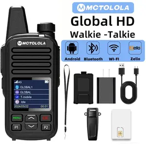 Wireless walkie talkie, Durable, supporting 2G 4G Bluetooth WiFi, Sim card can connect to 152 countries for unlimited transmission, suitable for fleet scheduling, security patrols, emergency communication, handheld two-way walkie talkie