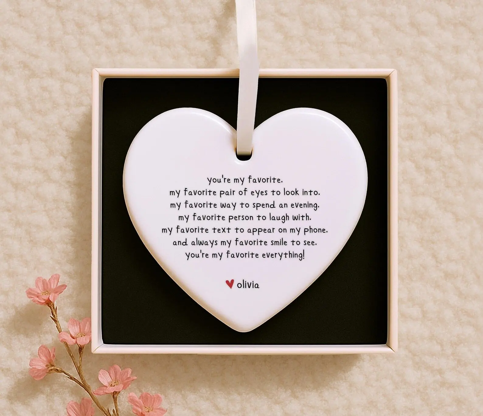 Couple Ornament – Personalized You are My Favorite Keepsake - Boyfriend/Girlfriend Ornament