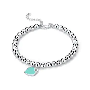 Leyehope Blue Heart Bead Bracelet,Perfect Gift for Special