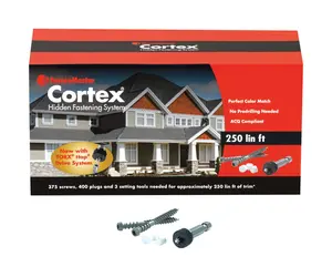 212 MAIN Cortex No.20 x 2 in. Torx TTAP Star Head Smooth Carbon Steel Trim Screws & Plugs Kit - 1125 Per Box, Boral Compatible, Driver Bit Included, Dual-Threaded, Self-Tapping, Indoor/Outdoor Sailing Use