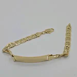 ID BRACELET fashion new nugget style gold-plated 10N  8 ½inches ENGRAVING AVAILABLE leave a note with your name