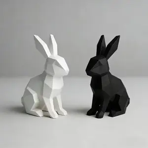 Easter Bunny Figurine, Cute Sitting Rabbit Shelf Decor, Plastic Spring Decoration for Table Centerpiece and Easter Basket Surprise Gift