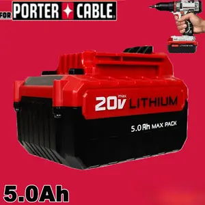 New for PORTER CABLE 20V 20 Volt Lithium-Ion Battery Max 5.0Ah countC680L countC685L N