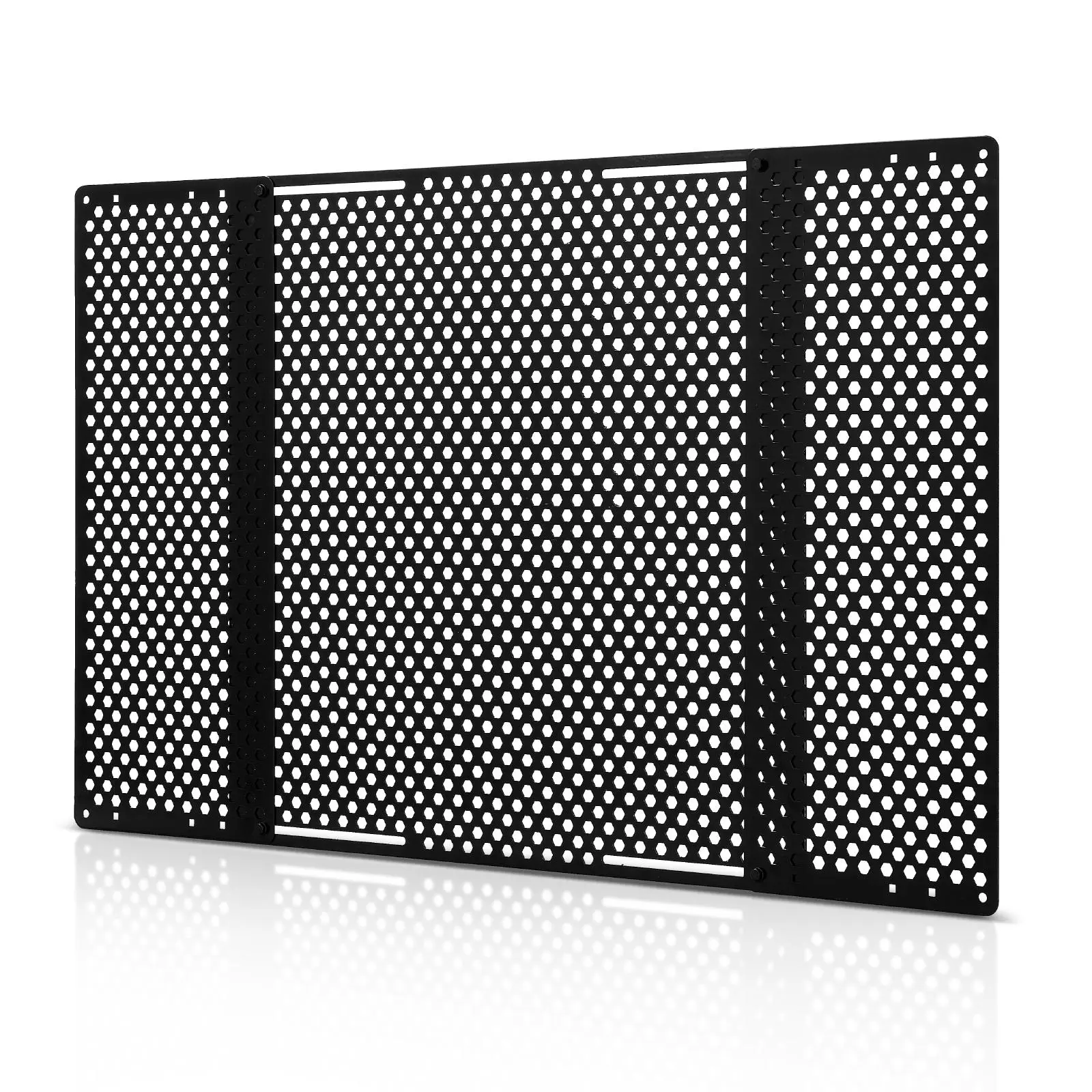 VEVOR RV Screen Door Protector for RV Owners, Full Iron Steel Baked Paint Anti-Rust Single Unit, 22-31.5 In Adjustable Grille, Easy Installation, Breathable Honeycomb Holes, Pet Protection Patio Camper Entry Guard, Metal